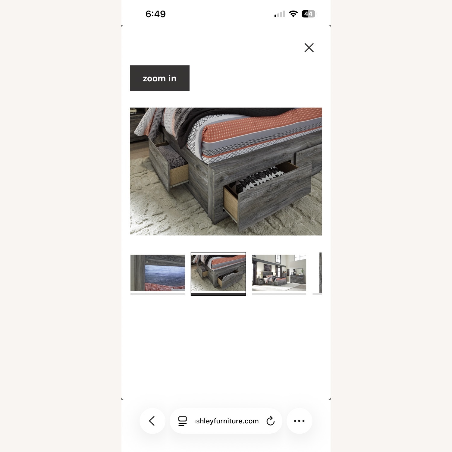 Ashley Furniture Light Gray Wood Queen Bed - image-4