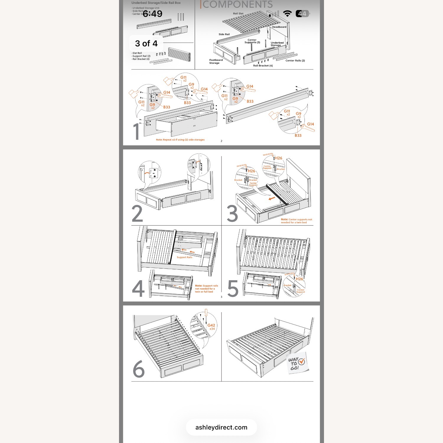 Ashley Furniture Light Gray Wood Queen Bed - image-8