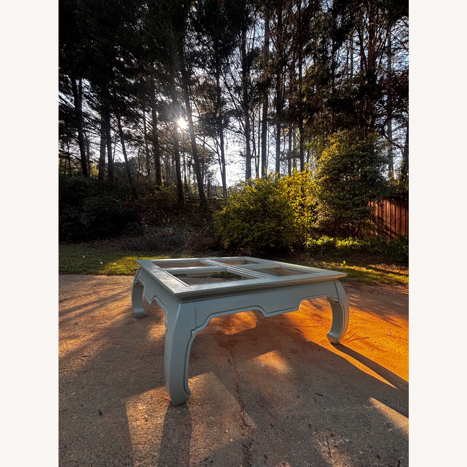 Vintage Refinished Sage Ming Solid Coffee Table - image-4