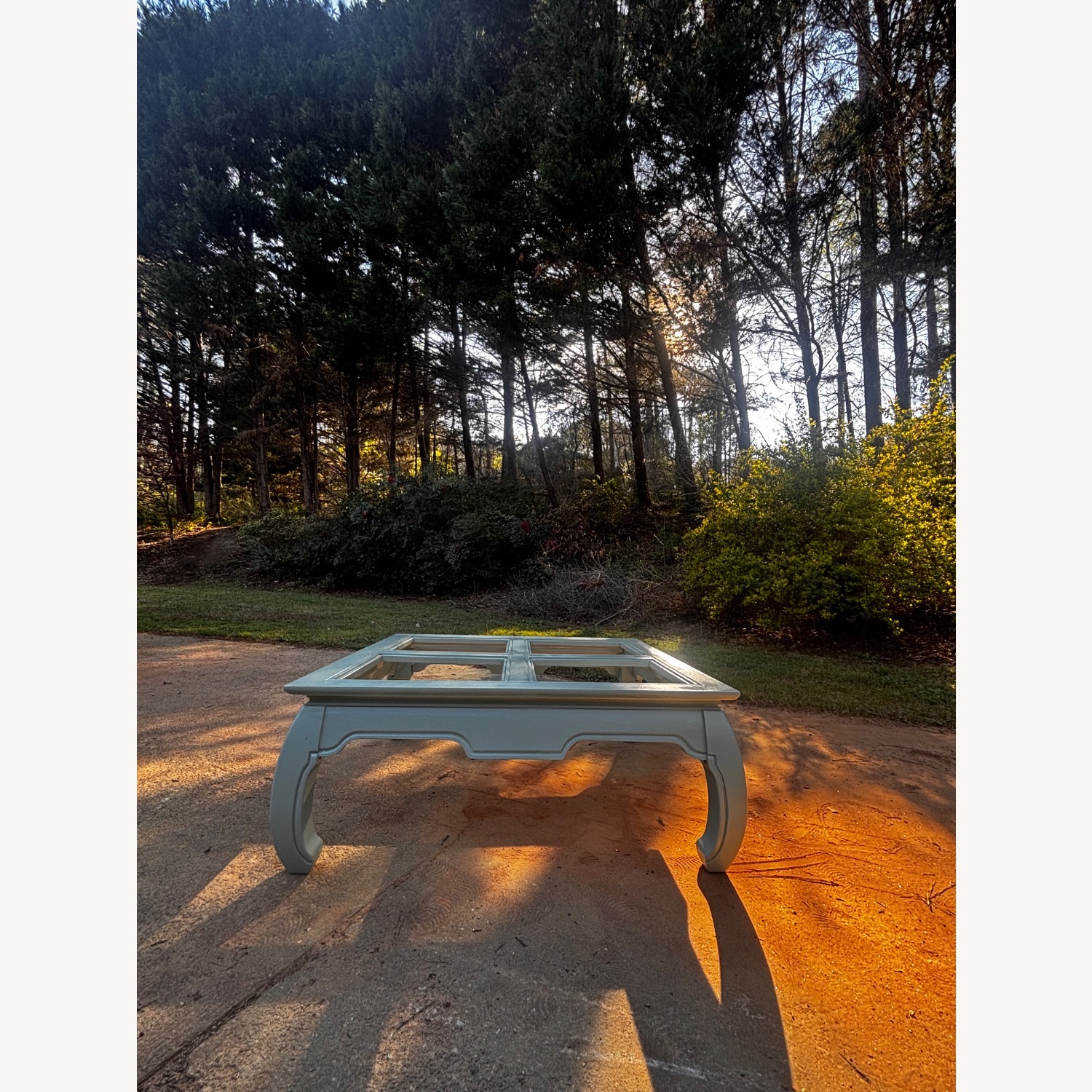 Vintage Refinished Sage Ming Solid Coffee Table - image-2