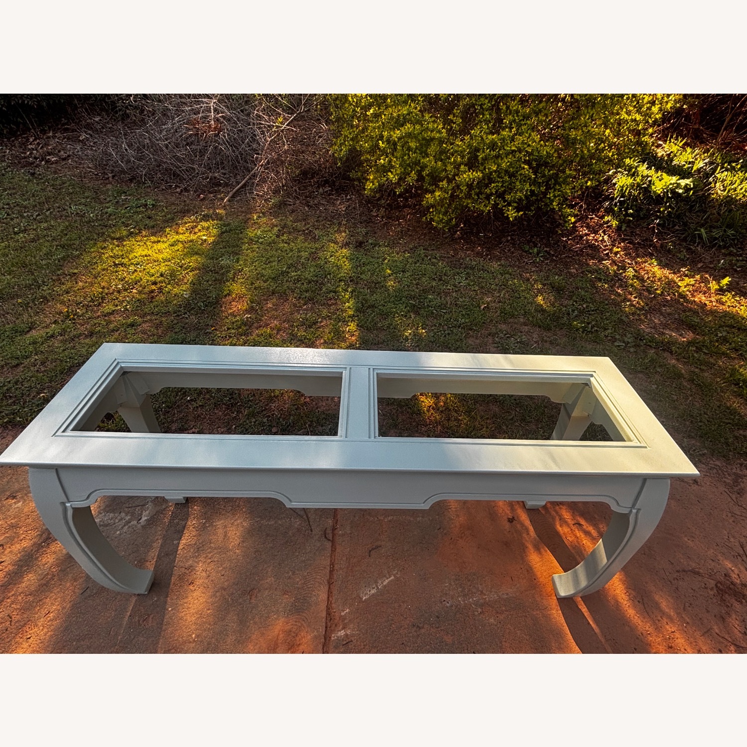 Vintage Refinished Sage Solid Ming Console Table - image-3