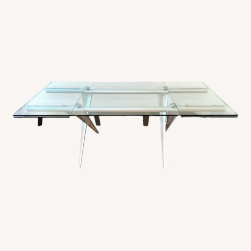 Used Roche Bobois Extendable Glass Table and Chairs for sale on AptDeco