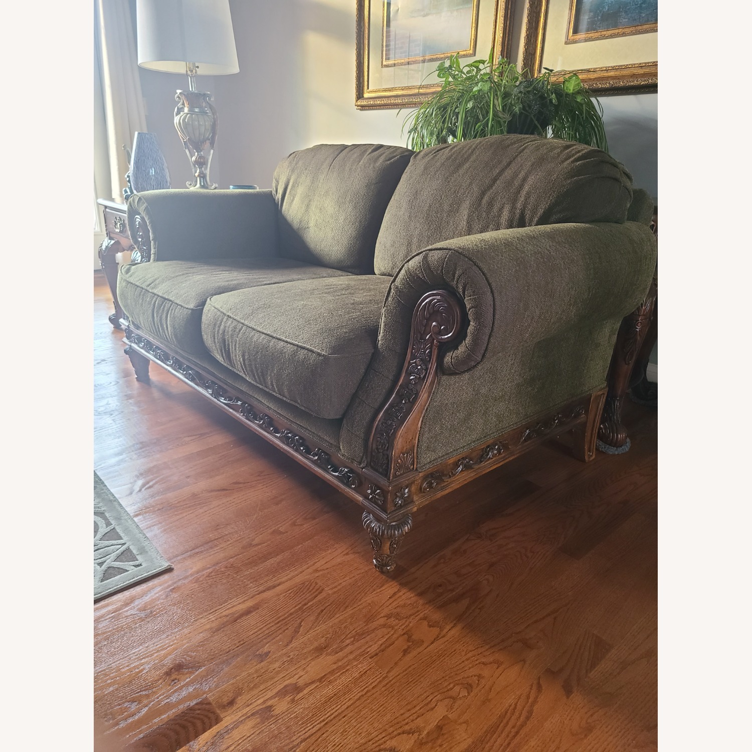 Broyhill Furniture Prestige Green Fabric Loveseat - image-3