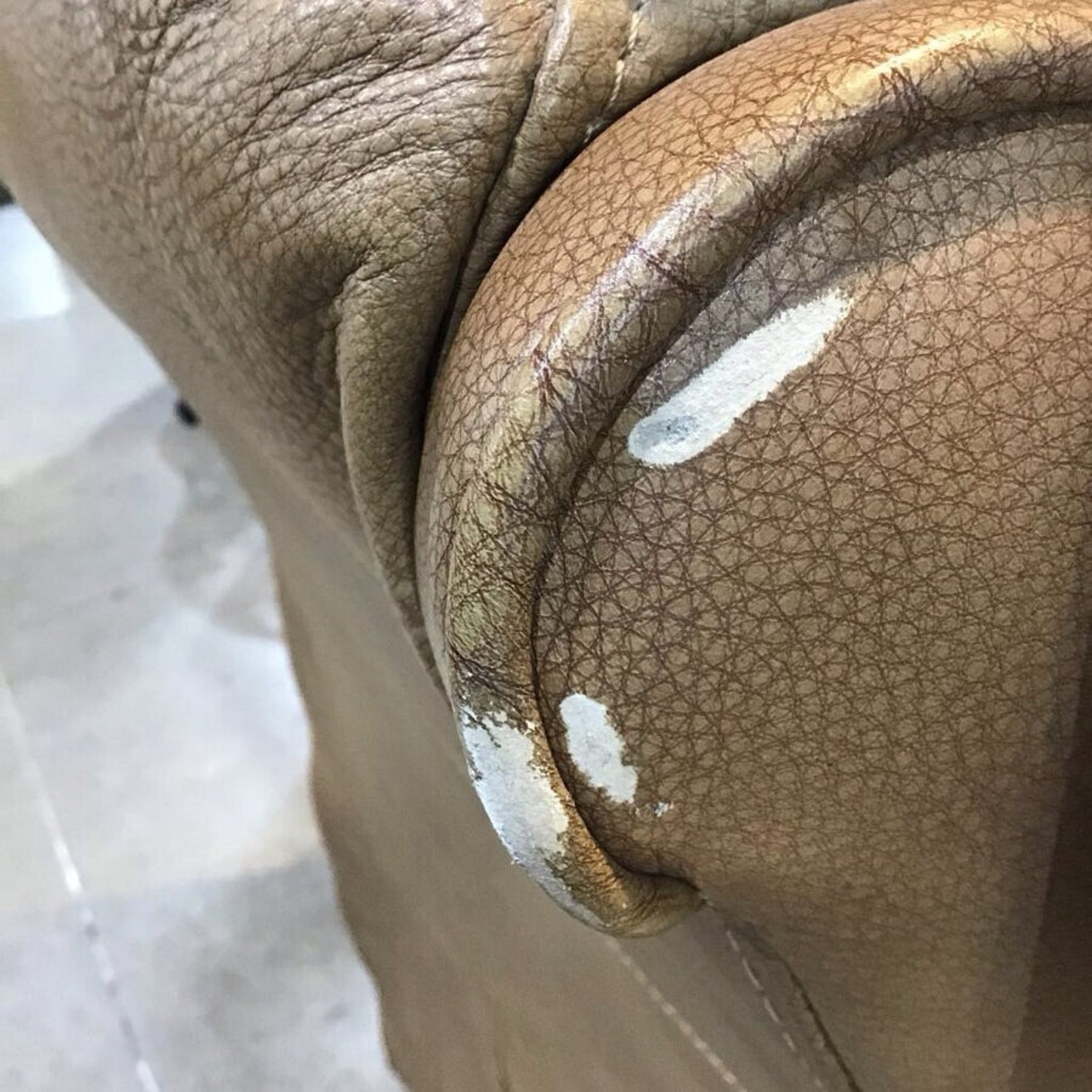 Pushback Leather Roll-Arm Recliner - image-9