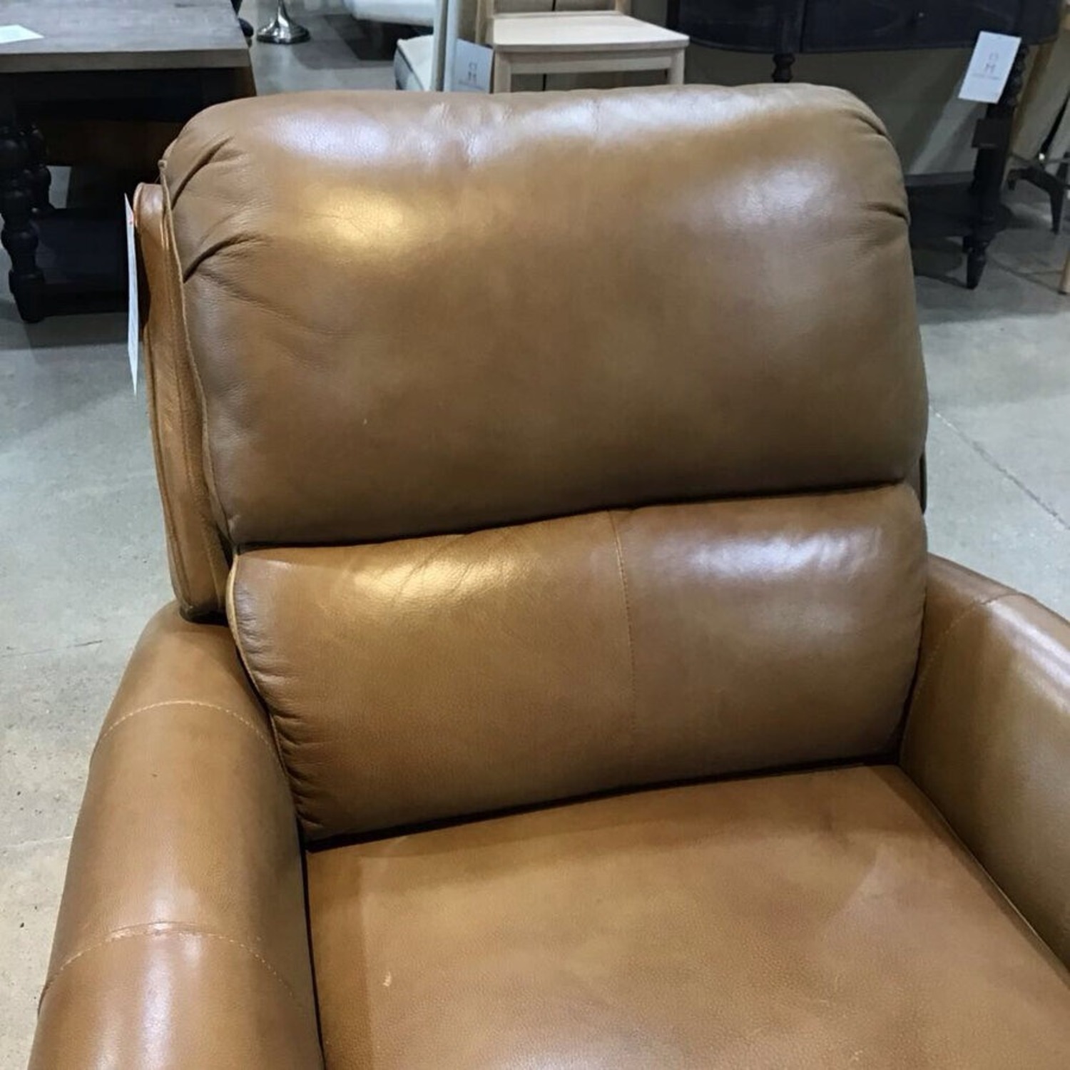 Pushback Leather Roll-Arm Recliner - image-3