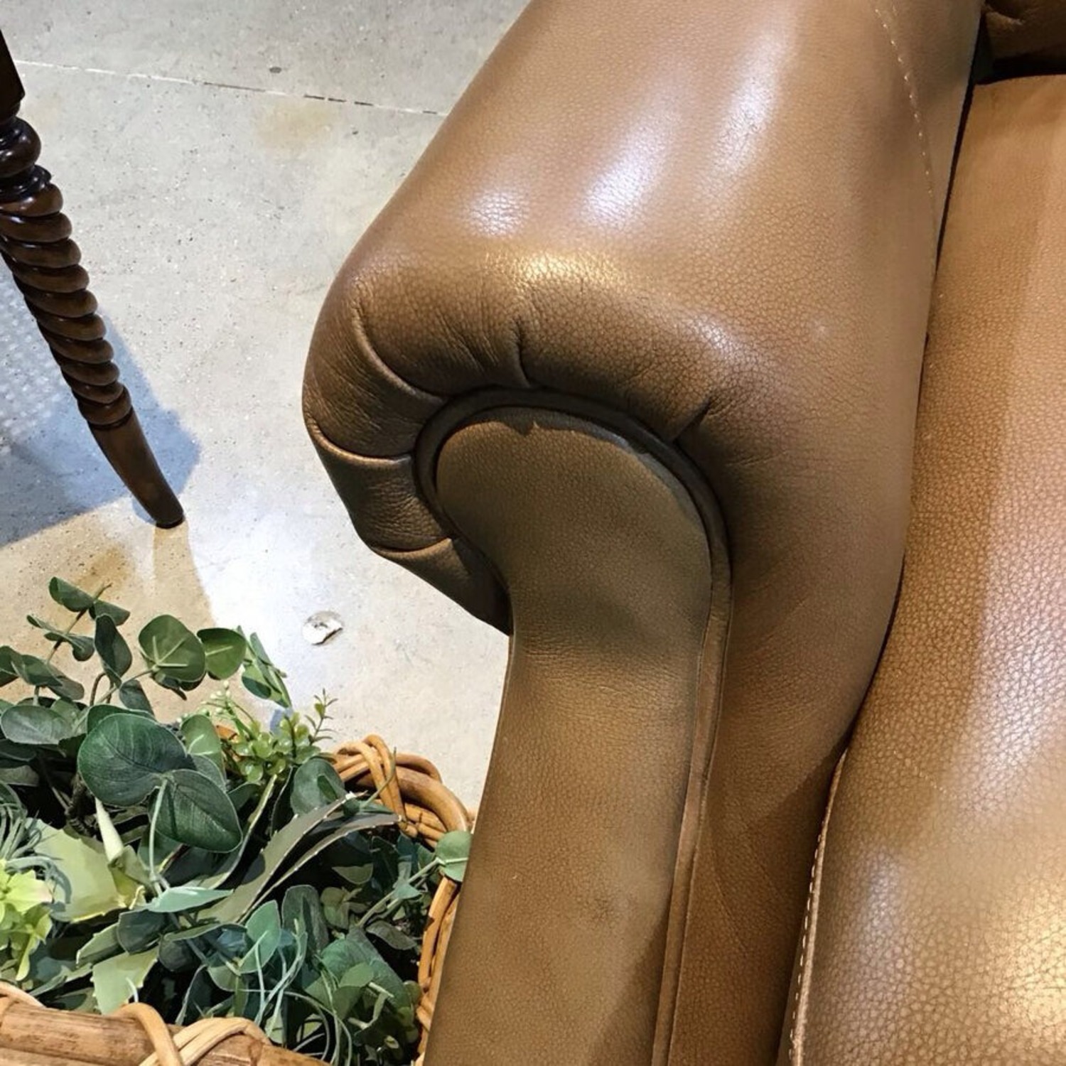 Pushback Leather Roll-Arm Recliner - image-5