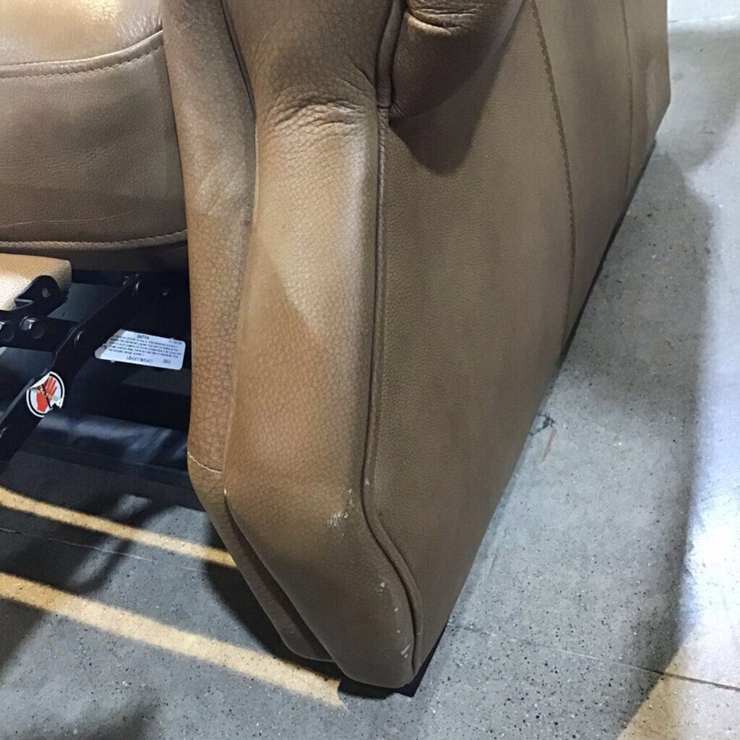 Pushback Leather Roll-Arm Recliner - image-14