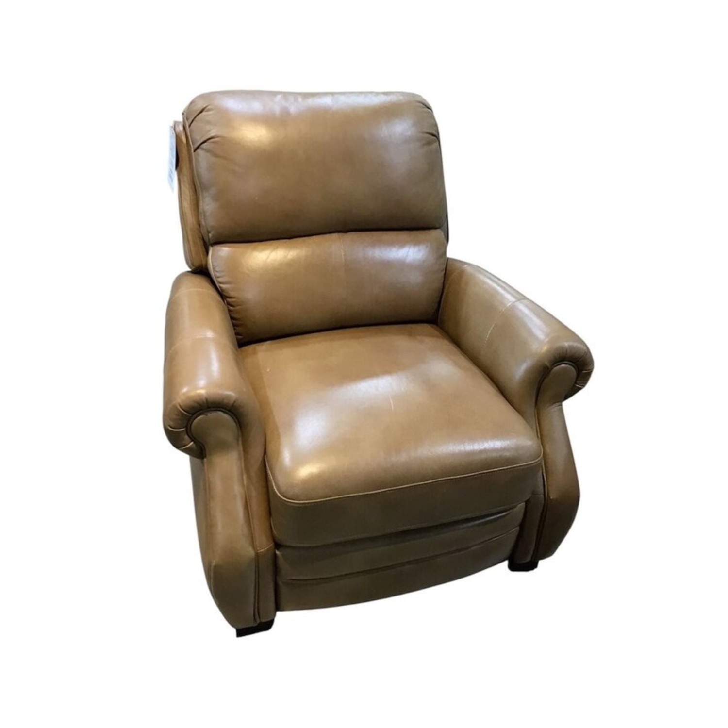 Pushback Leather Roll-Arm Recliner - image-1