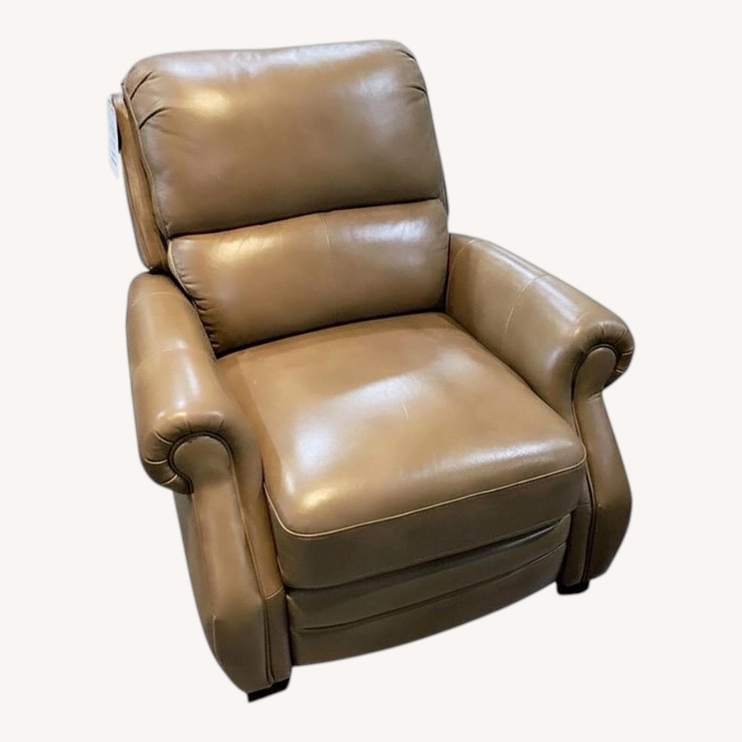 Pushback Leather Roll-Arm Recliner - image-0