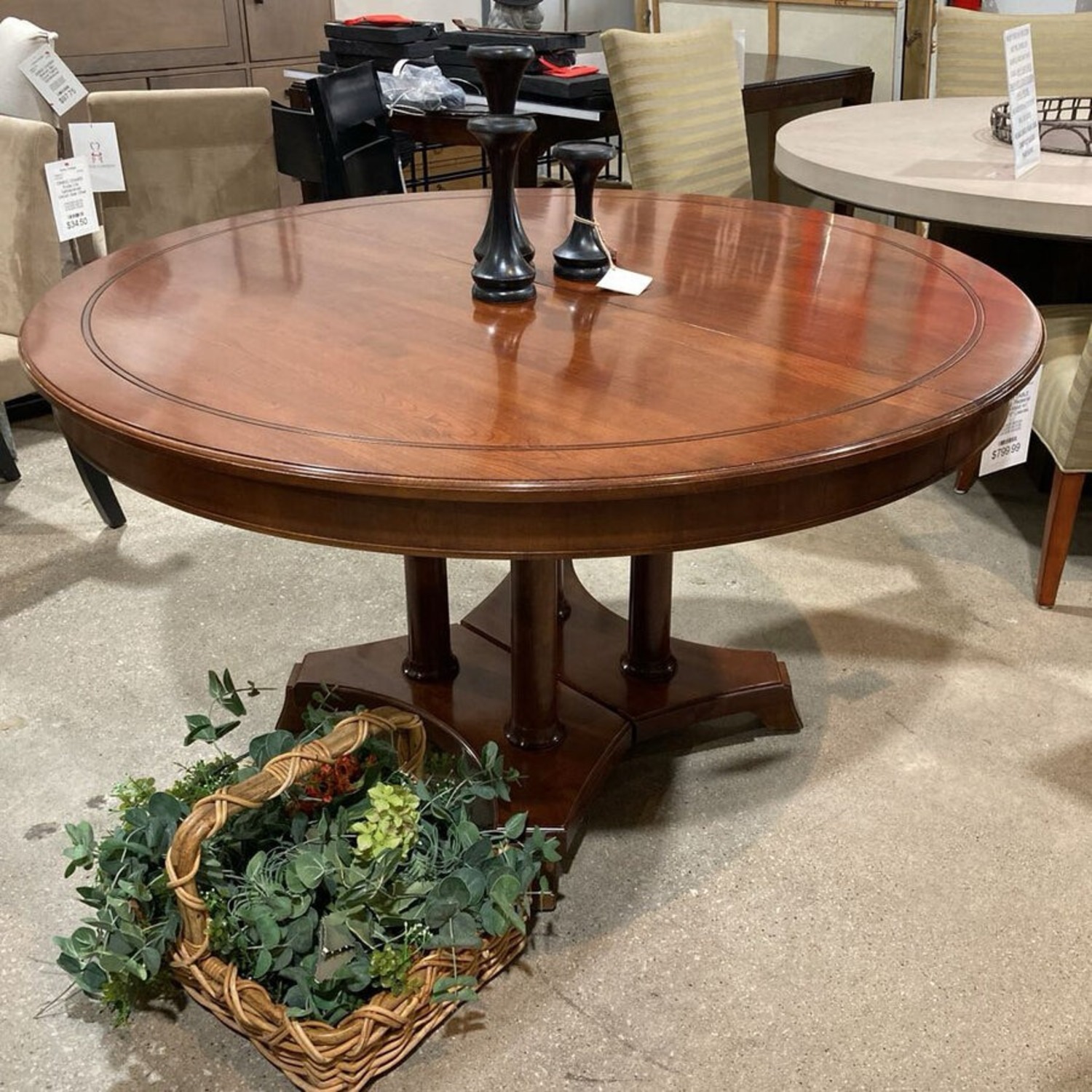 Stickley Pedestal Solid Wood Dining Table - image-2