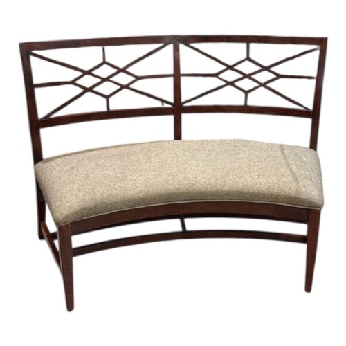 Used Lacquer Craft Open-Work Backrest Curved Bench for sale on AptDeco