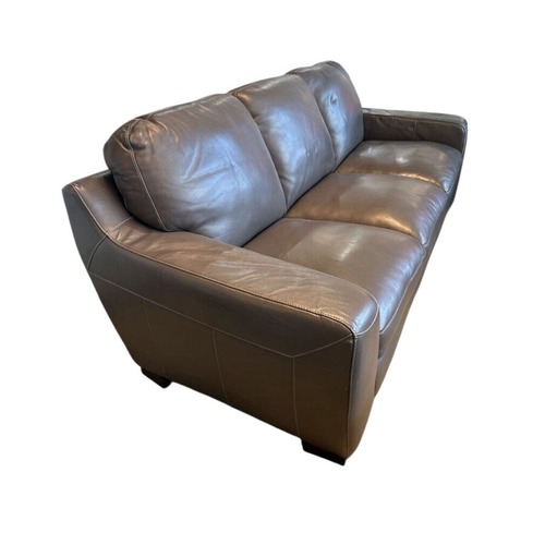 Used Faux Leather 3-Seat Sofa Gray for sale on AptDeco