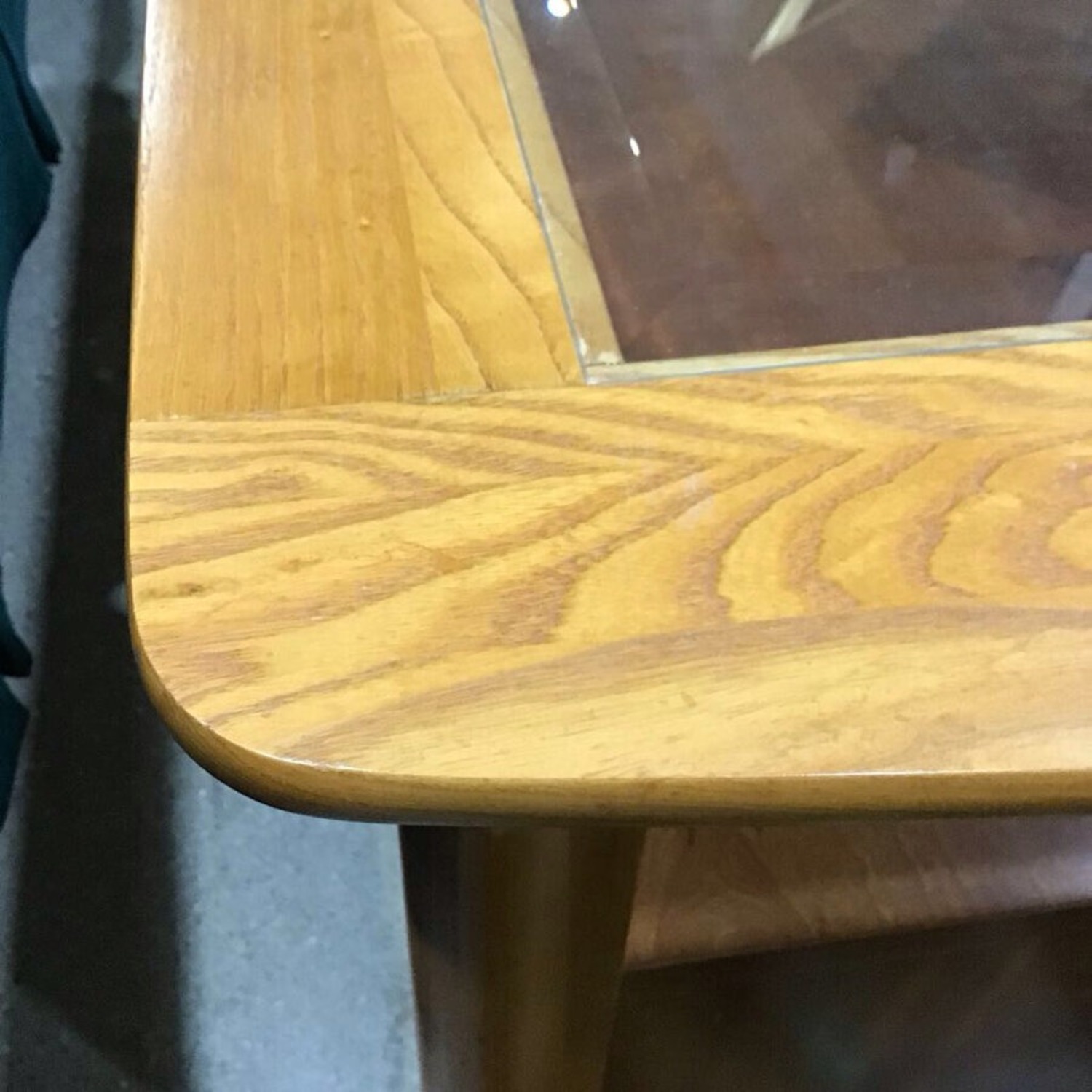 Oak 2-Drawer w Glass Top Coffee Table - image-6