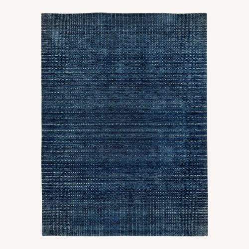 Used West Elm Blue Graduated Dot Area Rug 8' x 10' for sale on AptDeco
