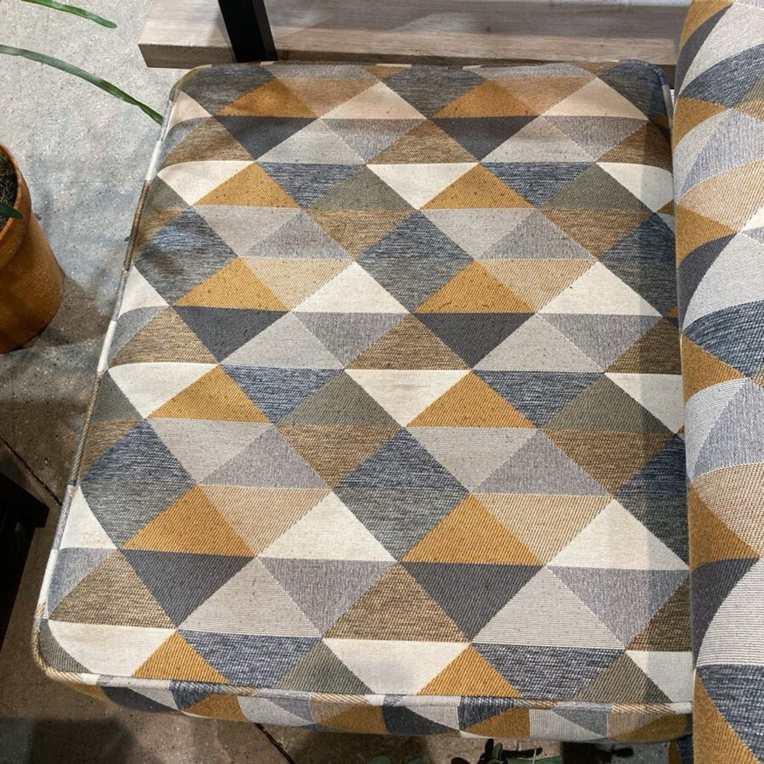 Geometric Pattern Accent Chair w Ottoman - image-13