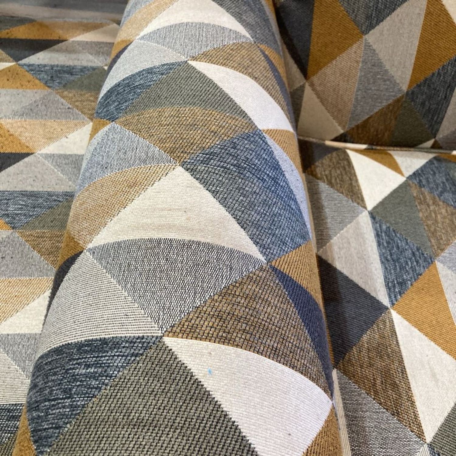 Geometric Pattern Accent Chair w Ottoman - image-7