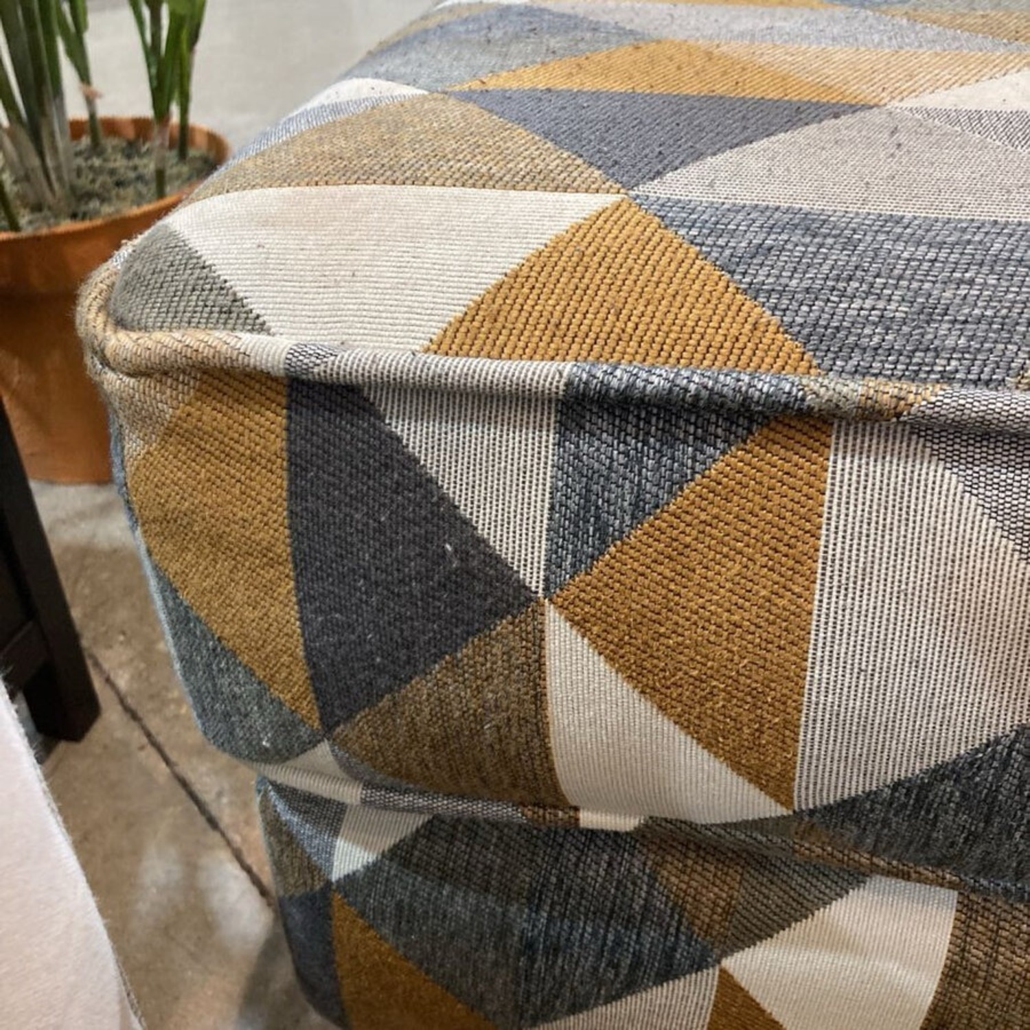 Geometric Pattern Accent Chair w Ottoman - image-14