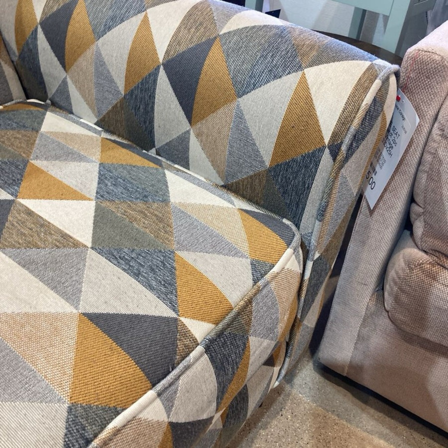 Geometric Pattern Accent Chair w Ottoman - image-8