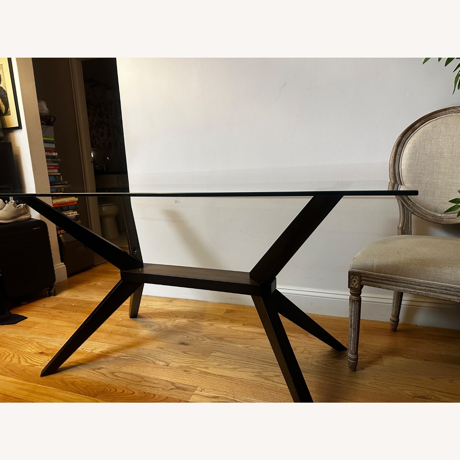 Dark Brown Glass Dining Table - image-3