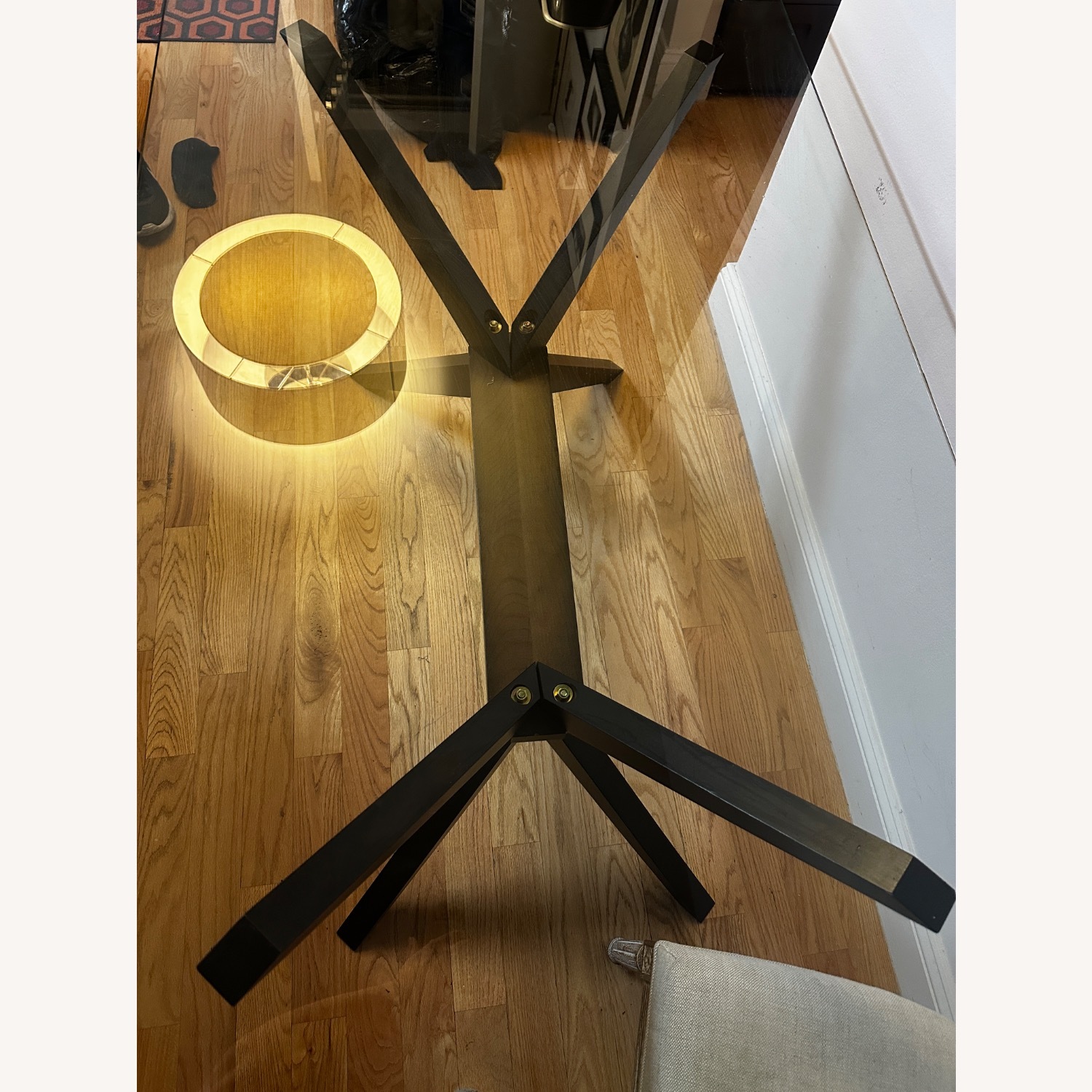 Dark Brown Glass Dining Table - image-2
