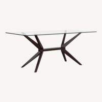 Dark Brown Glass Dining Table