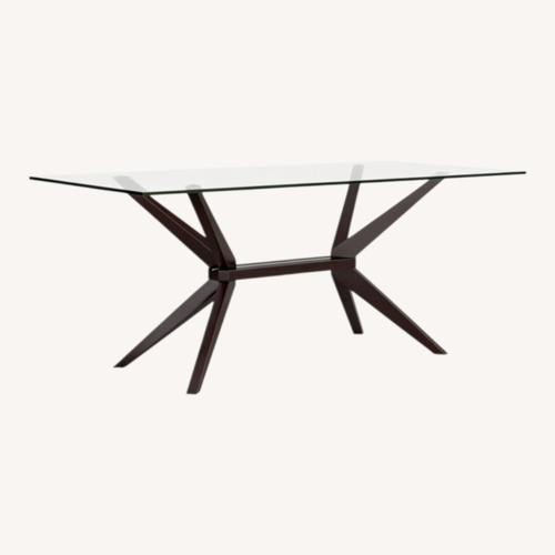 Used Dark Brown Glass Dining Table for sale on AptDeco