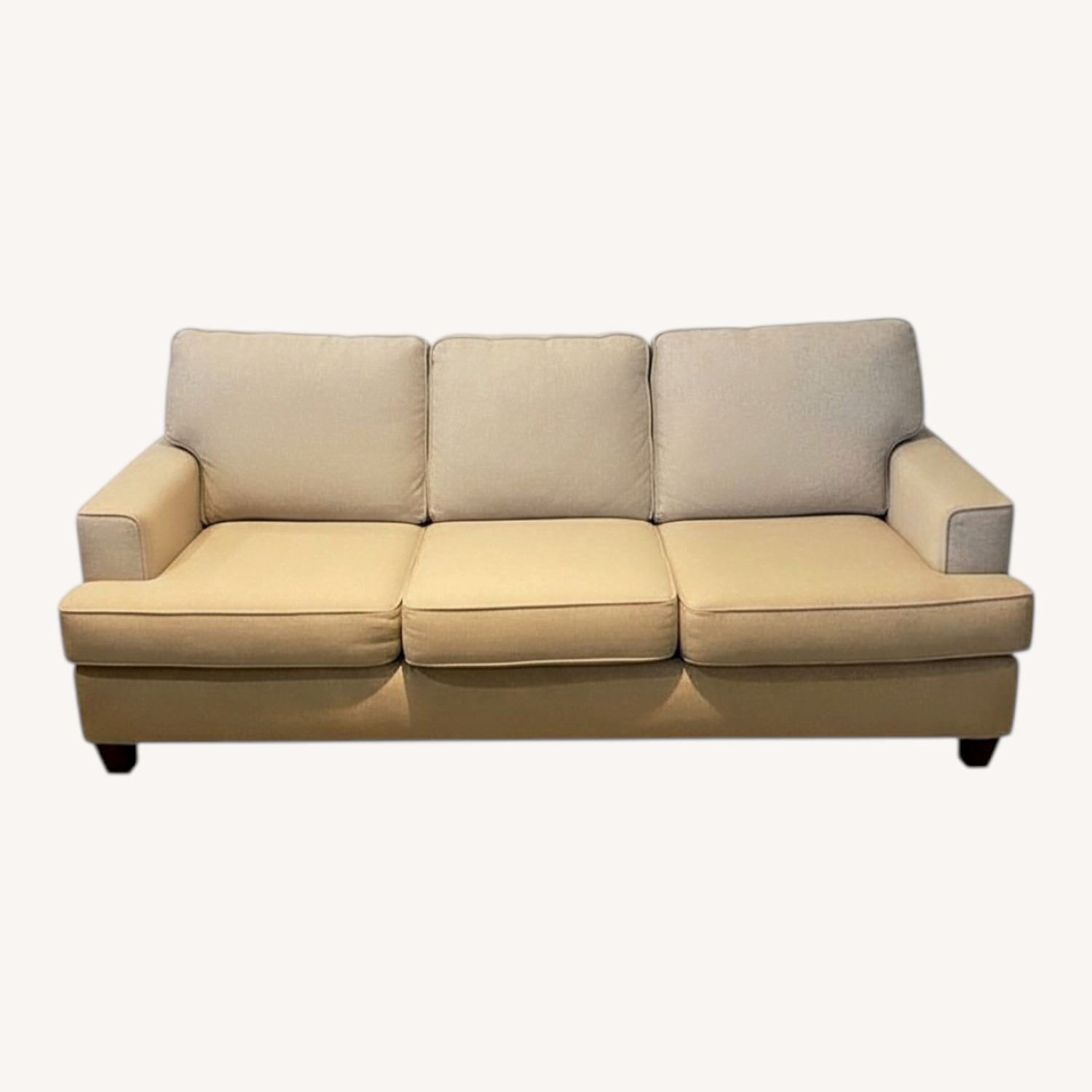 Wood House Upholstery Fabric 3-Seat Sofa Gray - image-0