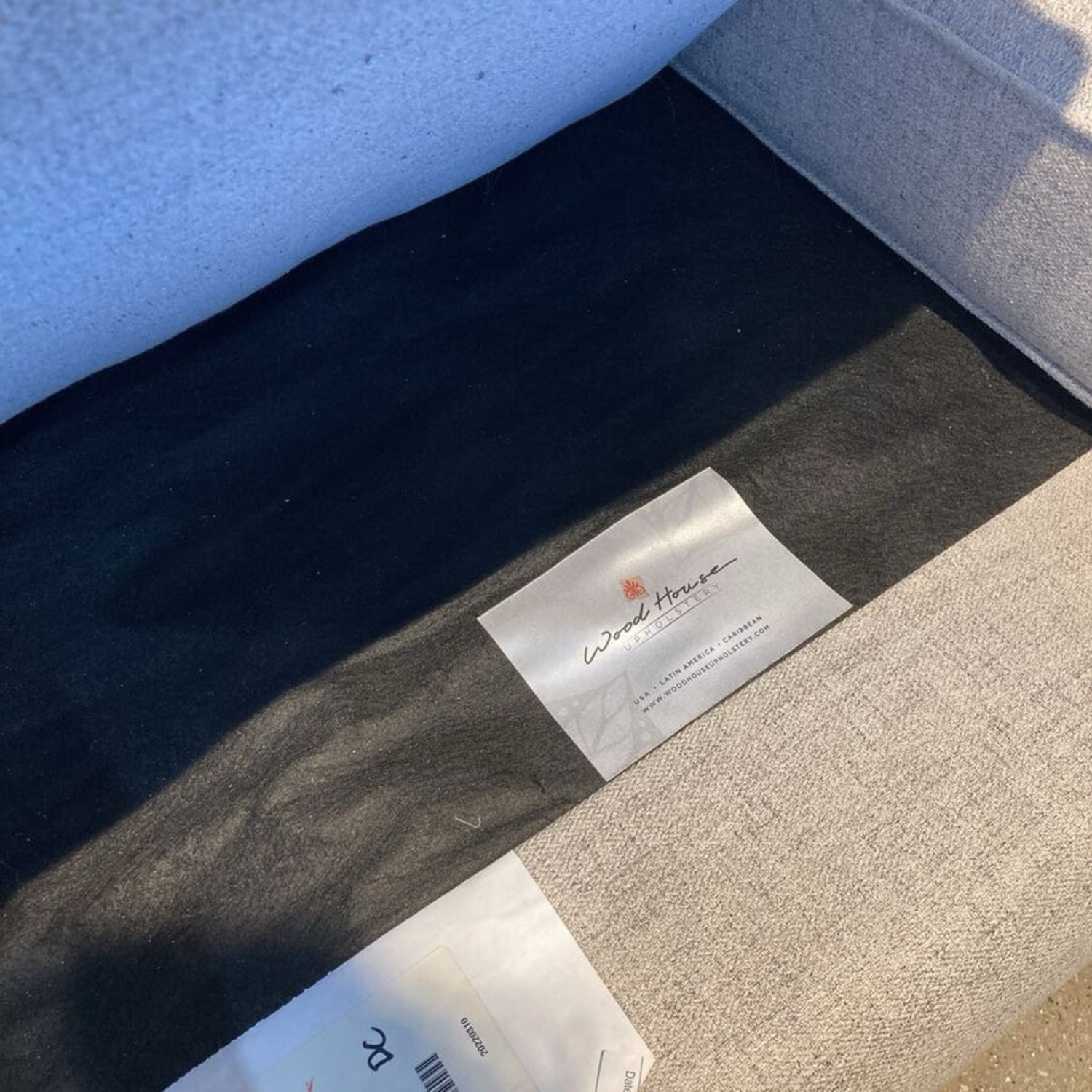 Wood House Upholstery Fabric 3-Seat Sofa Gray - image-11