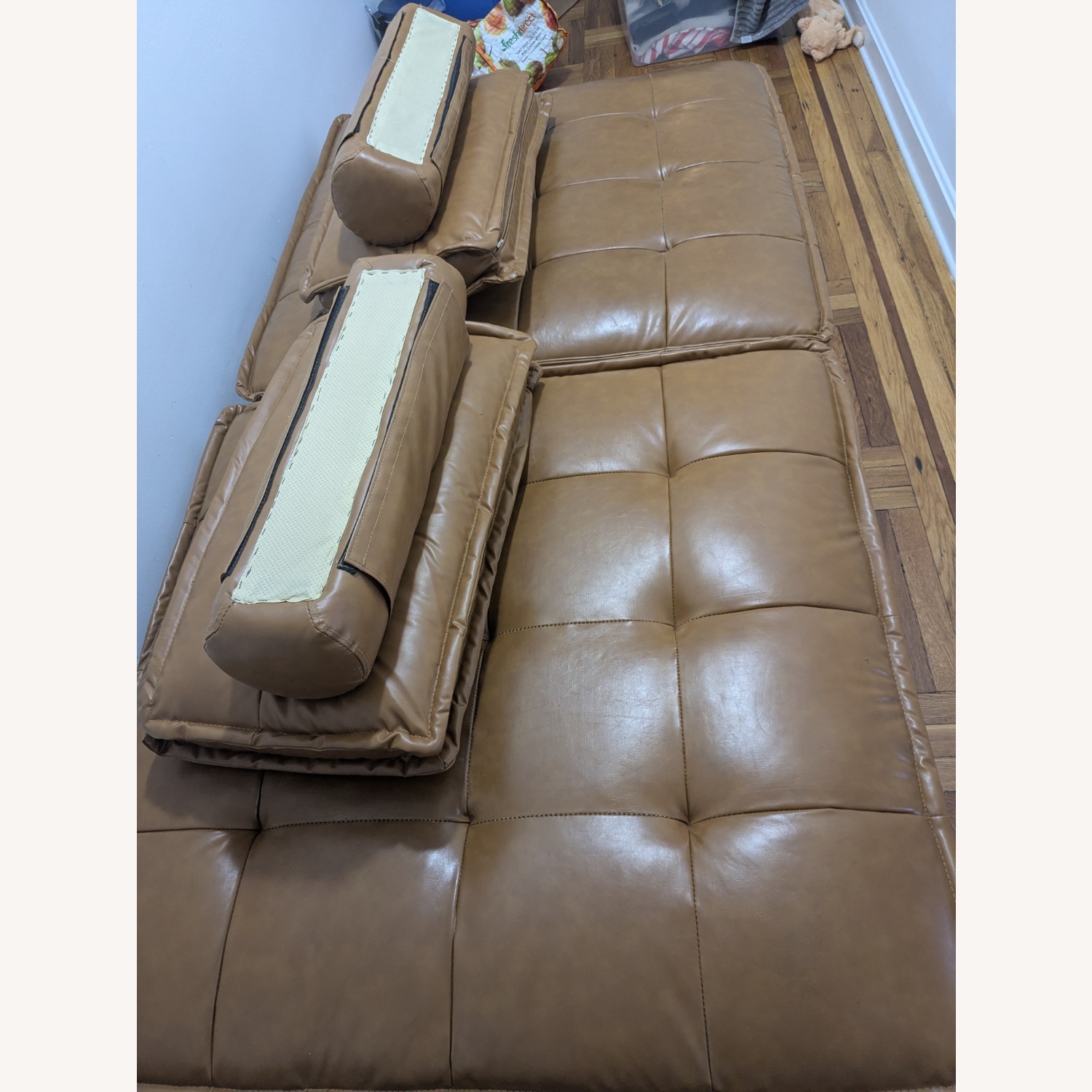 Modway Light Brown Faux Leather 2 Seater Sofa - image-4