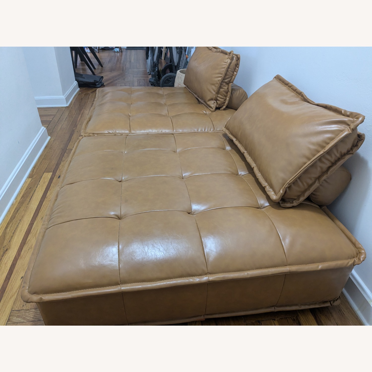Modway Light Brown Faux Leather 2 Seater Sofa - image-2