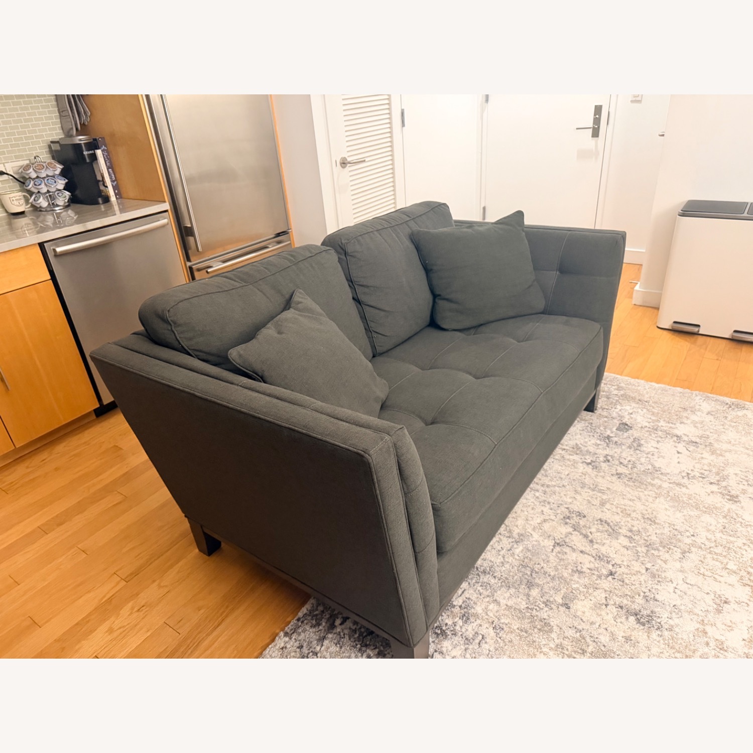 Raymour & Flanigan Dark Gray Fabric Loveseat - image-3