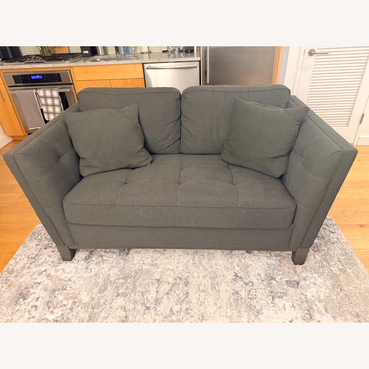 Raymour & Flanigan Dark Gray Fabric Loveseat - image-1