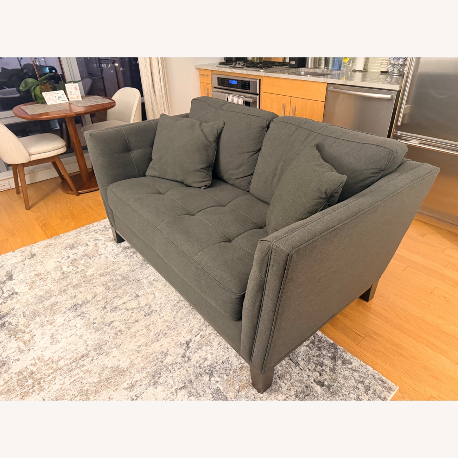 Raymour & Flanigan Dark Gray Fabric Loveseat - image-2