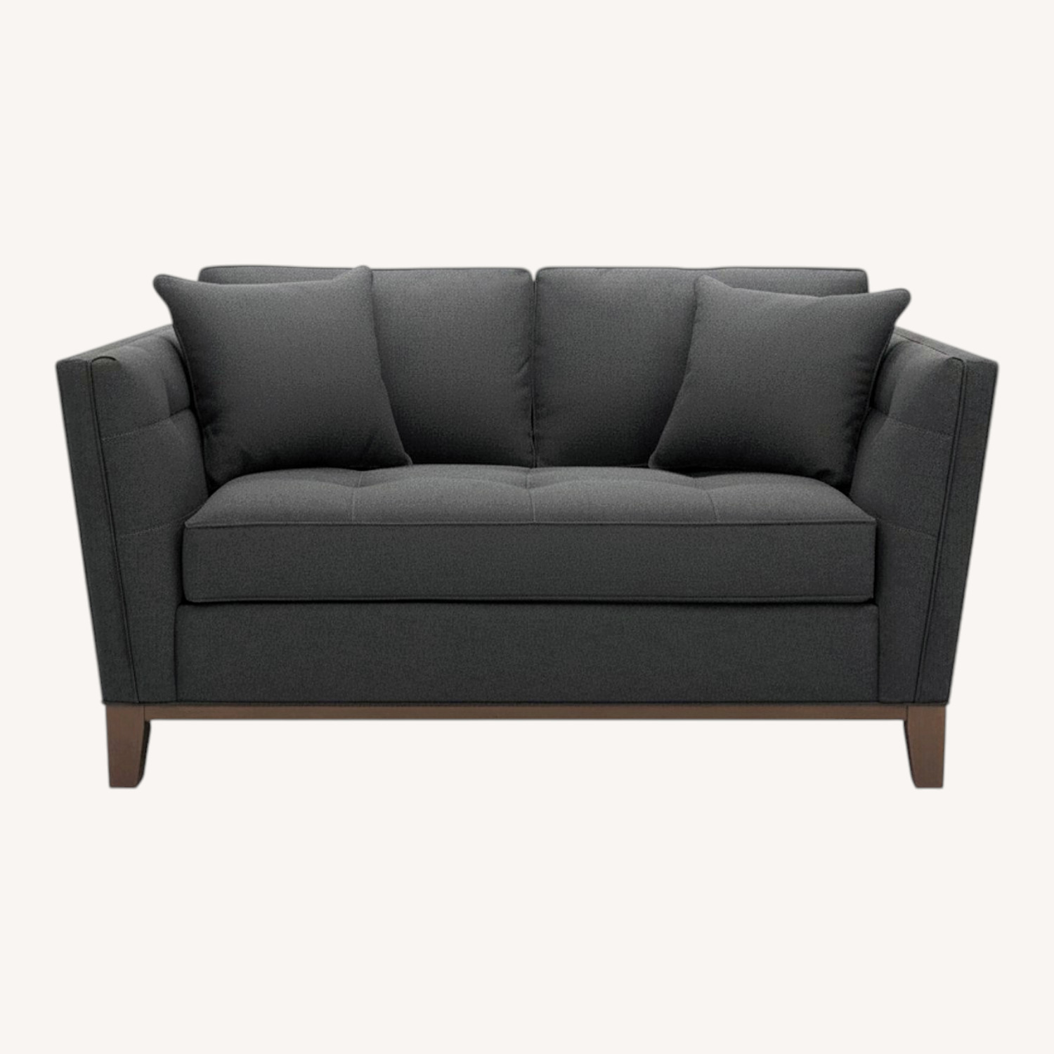 Raymour & Flanigan Dark Gray Fabric Loveseat - image-0