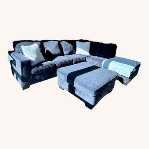Used Ashley Furniture Blue Fabric 2 Piece Sectional for sale on AptDeco