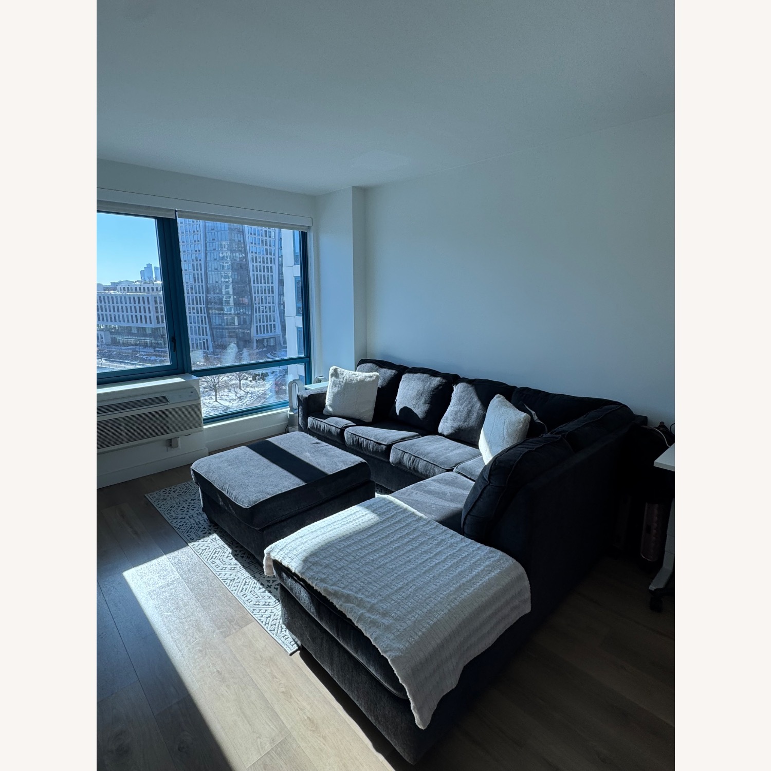 Ashley Furniture Blue Fabric 2 Piece Sectional - image-3