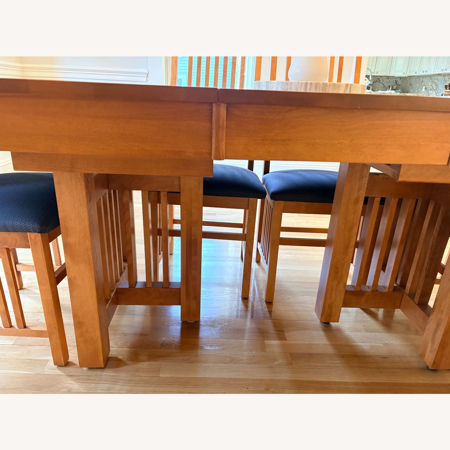Craftsman Style Dining Set w Leaves 8 Chairs - image-4