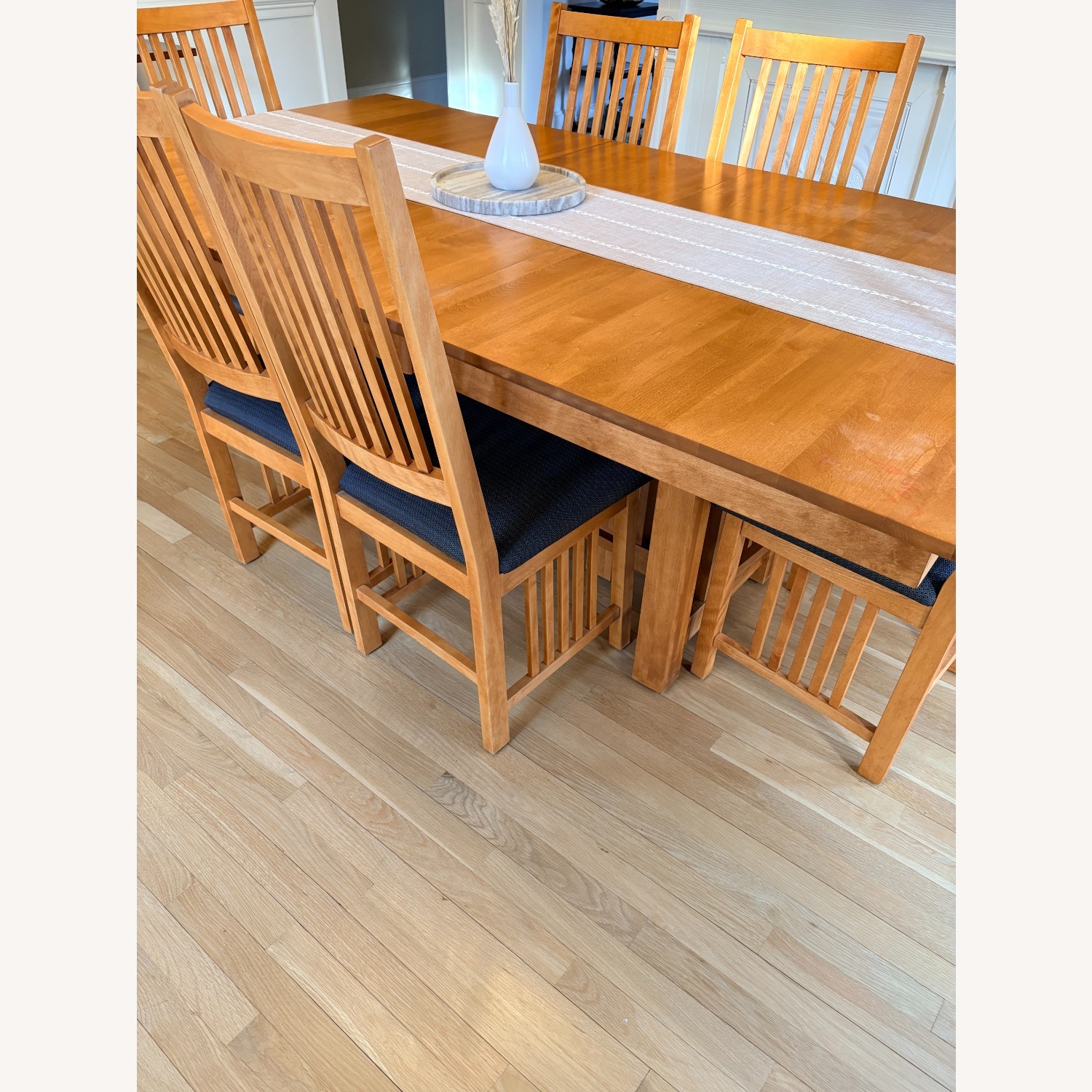 Craftsman Style Dining Set w Leaves 8 Chairs - image-2