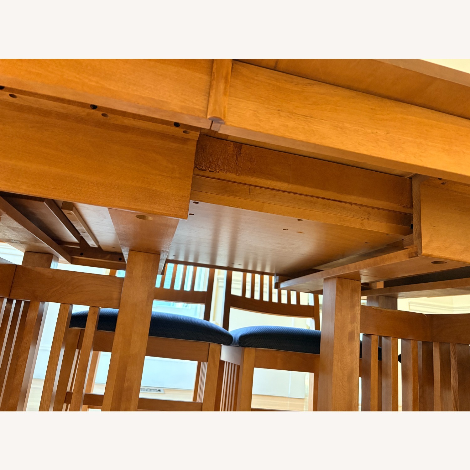 Craftsman Style Dining Set w Leaves 8 Chairs - image-3