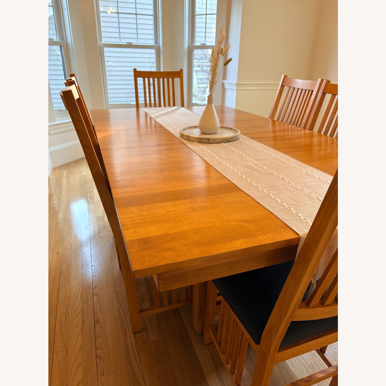 Craftsman Style Dining Set w Leaves 8 Chairs - image-6