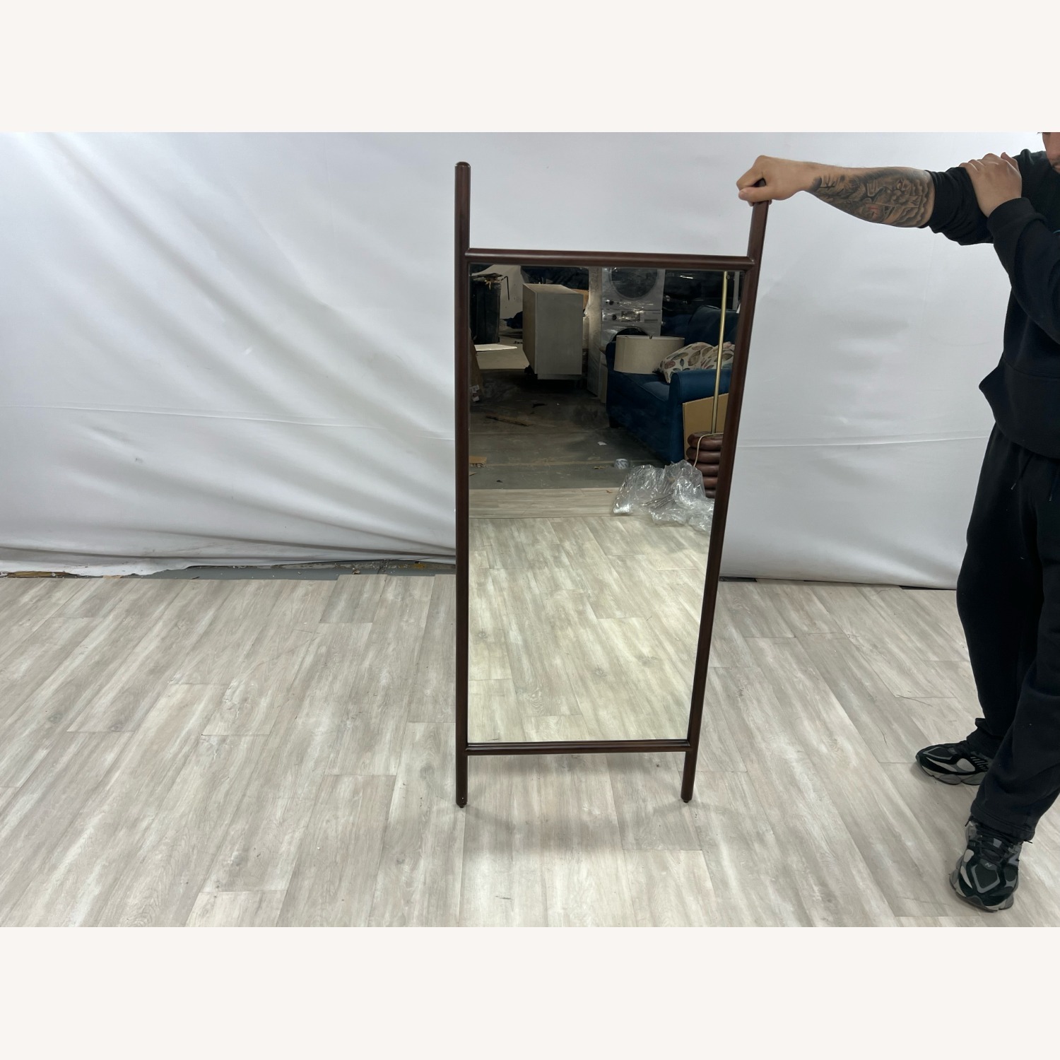 Fernish Nassau Floor Mirror - Walnut - image-1