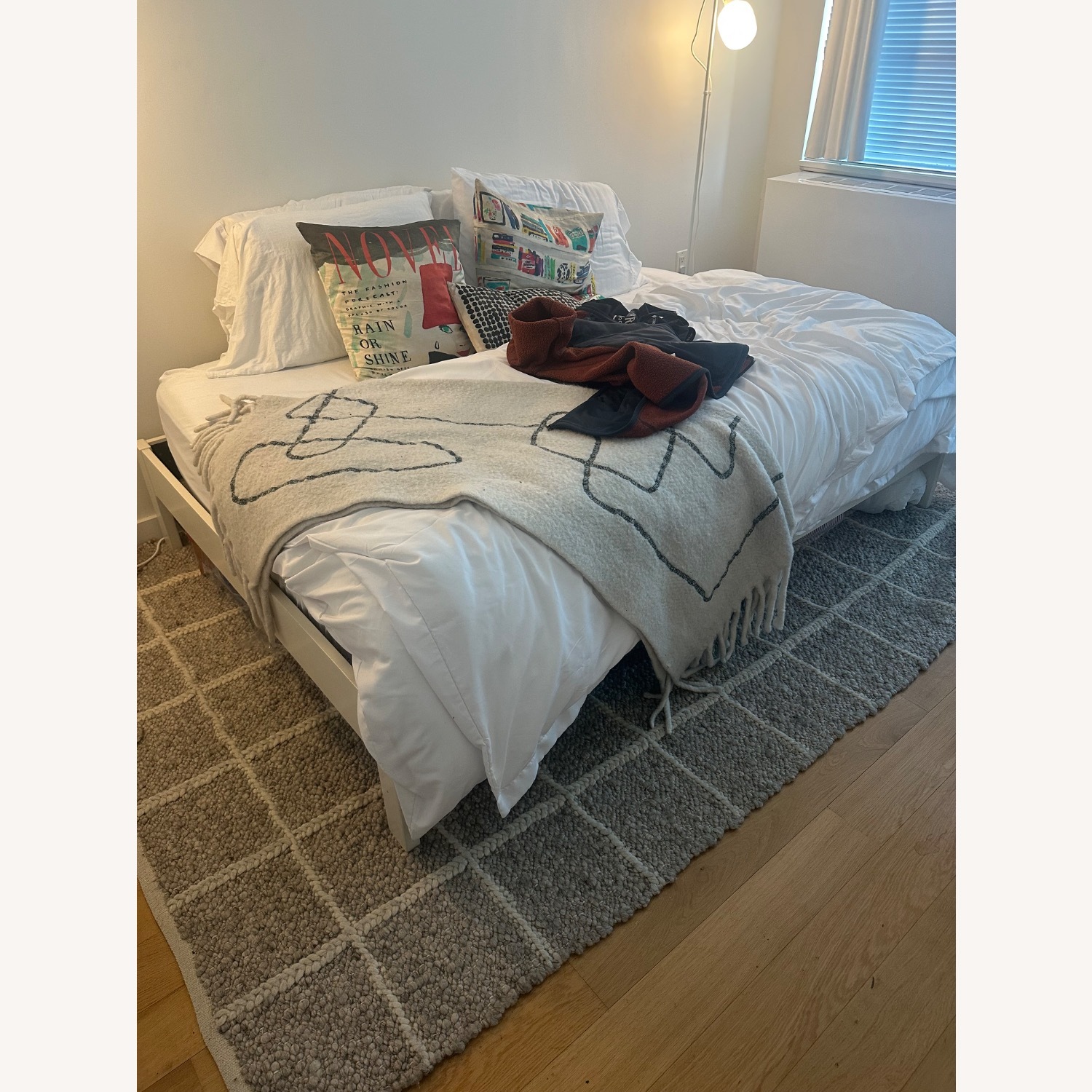 CB2 White Full Platform Bed - image-1
