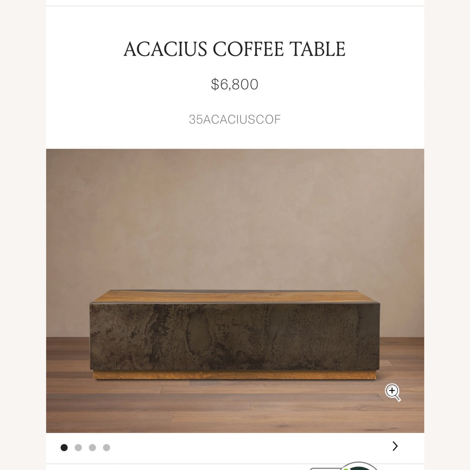 Arhaus Acacius Coffee Table 55” - image-2