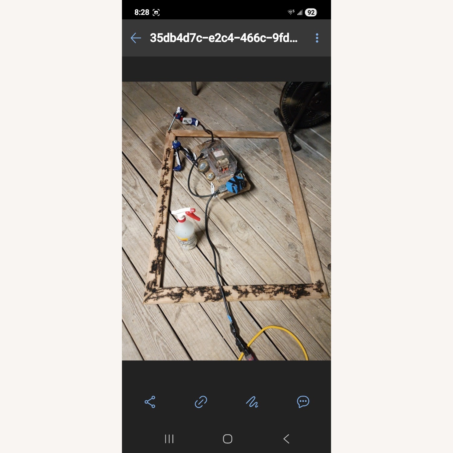 Fractal Burned Natural Wood Wall Mirror - image-5