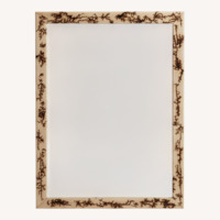 Fractal Burned Natural Wood Wall Mirror