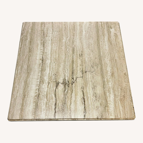 Used Vintage Travertine and Walnut Coffee Table for sale on AptDeco