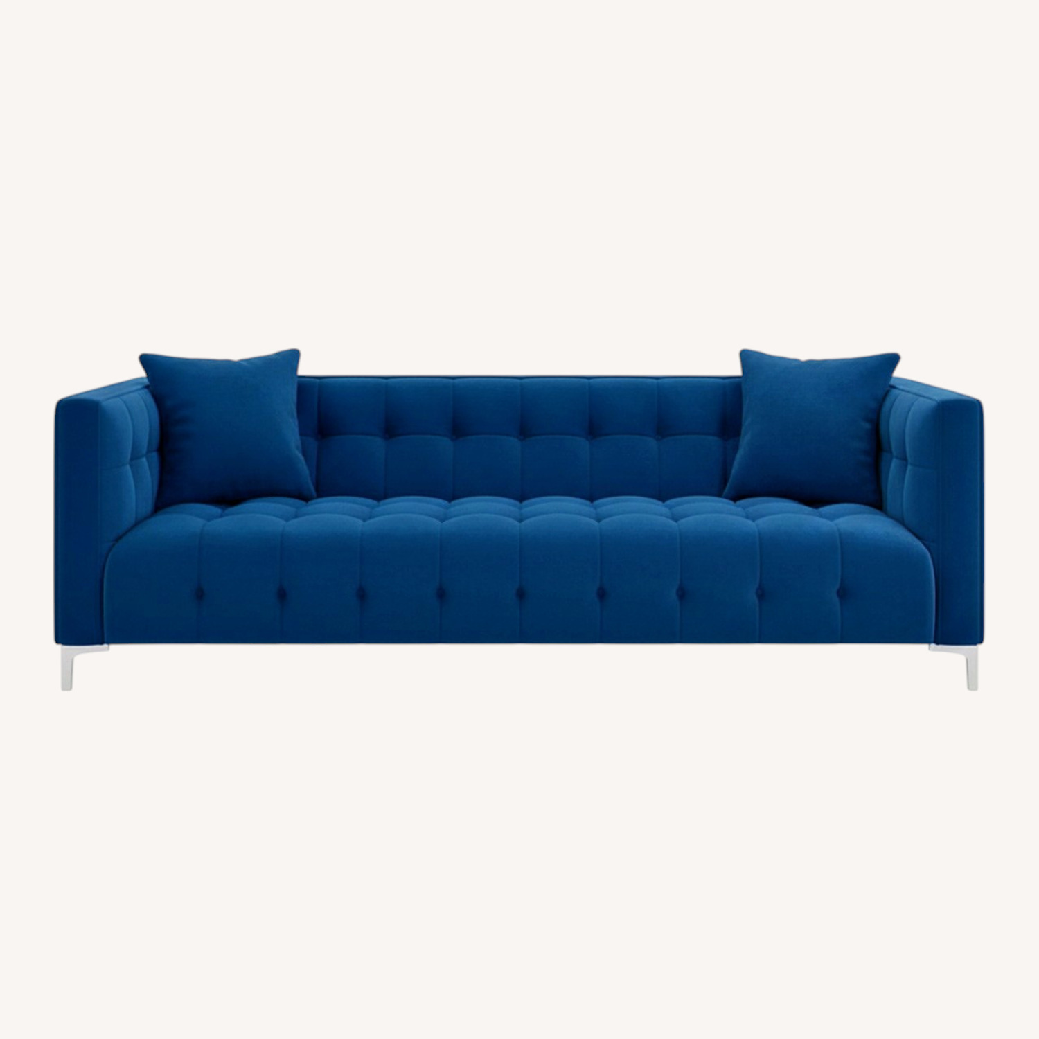 TOV Blue Velvet Modern Sofa - image-0
