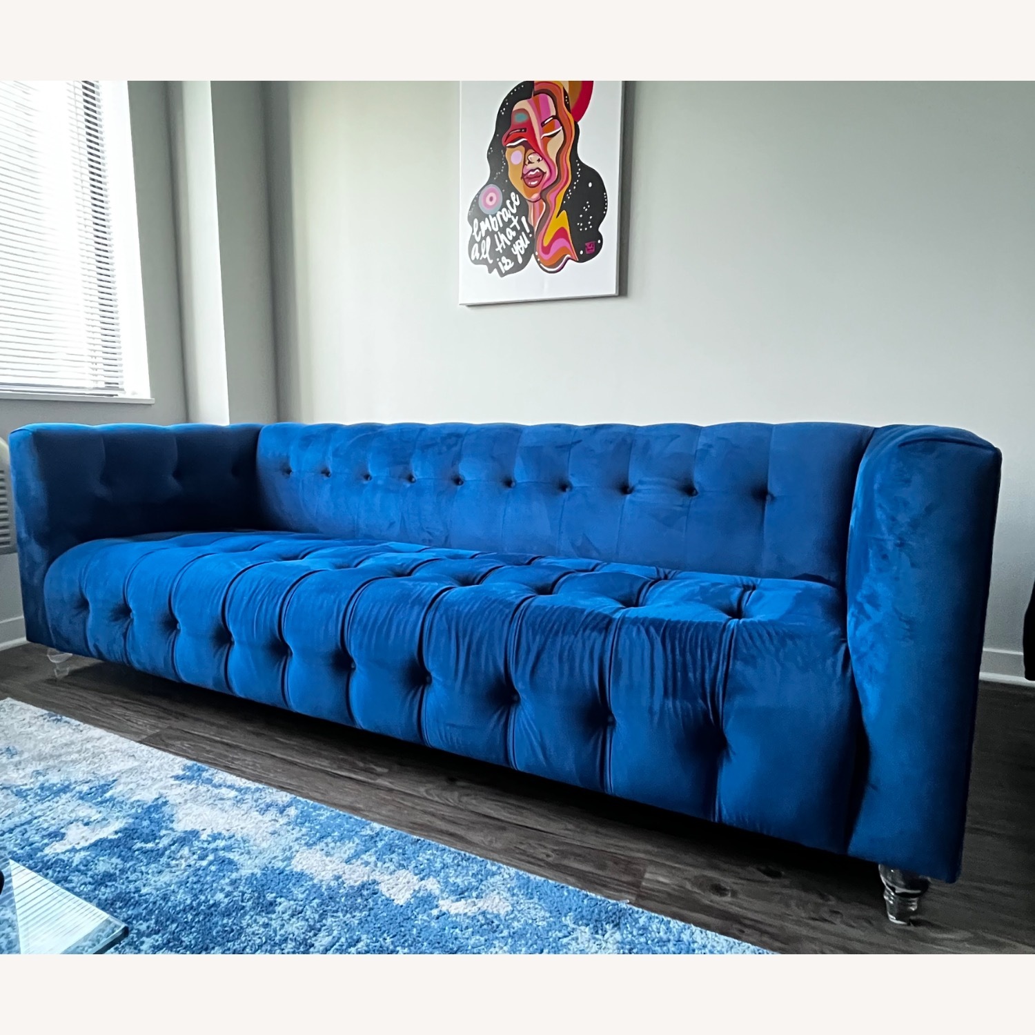 TOV Blue Velvet Modern Sofa - image-2