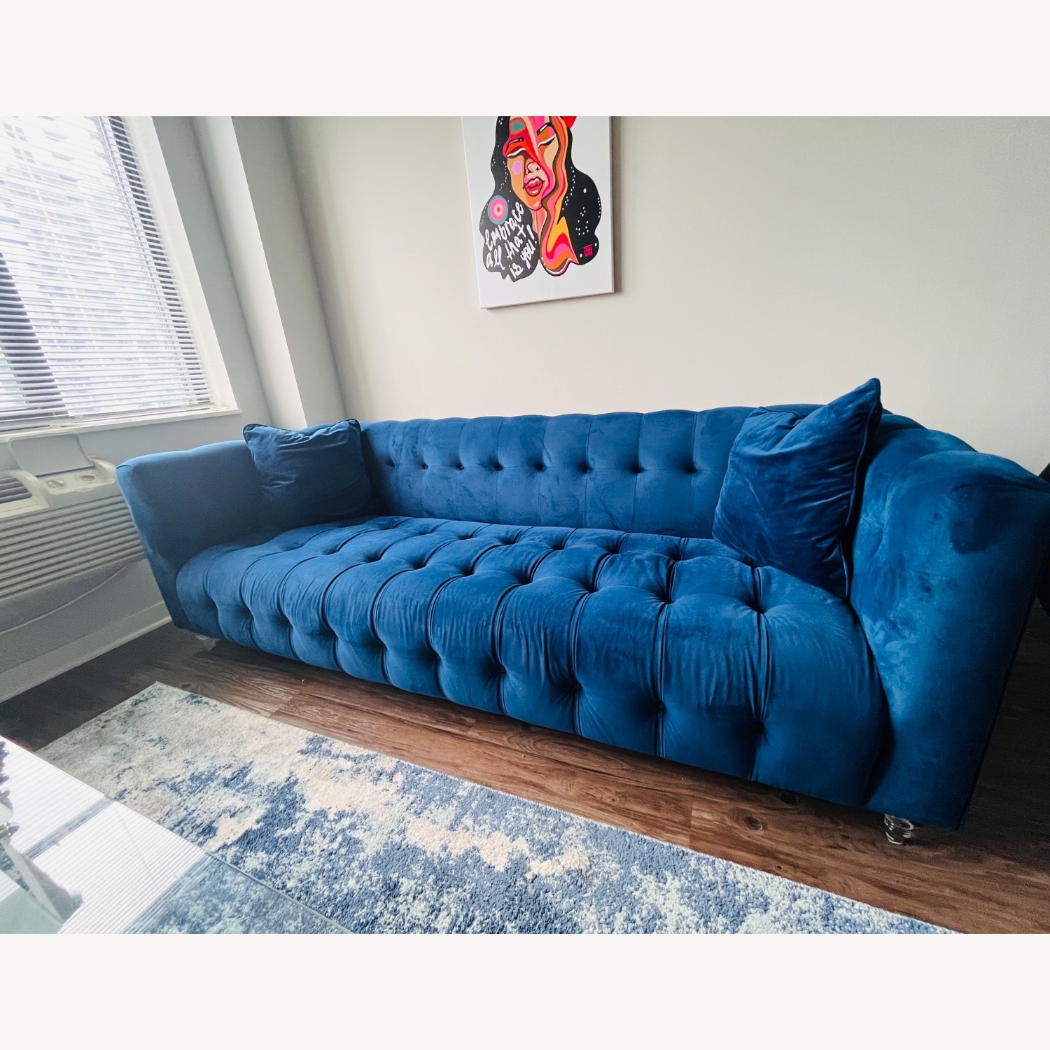 TOV Blue Velvet Modern Sofa - image-3