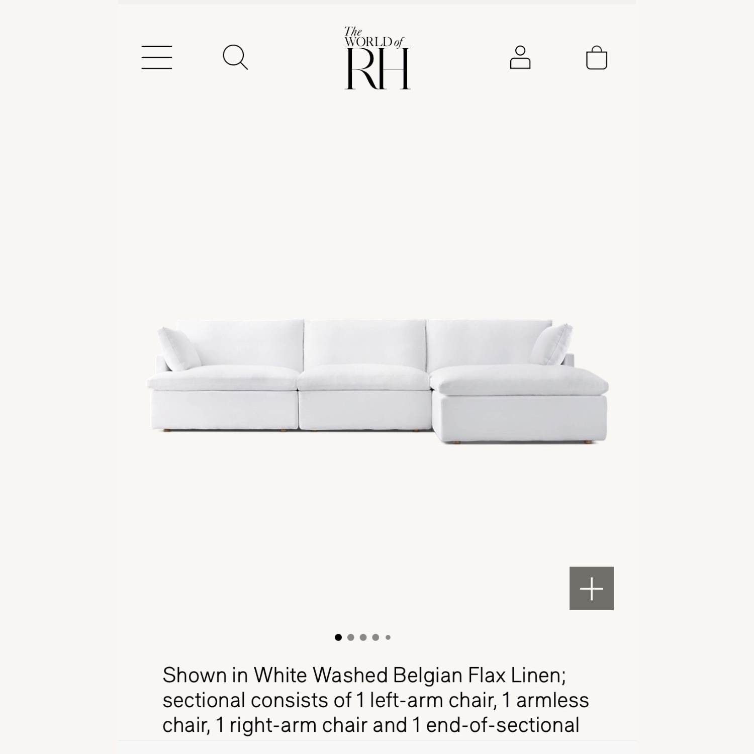 Cloud Modular Track Arm Right-Arm 4-Piece Chaise Sectional - image-2